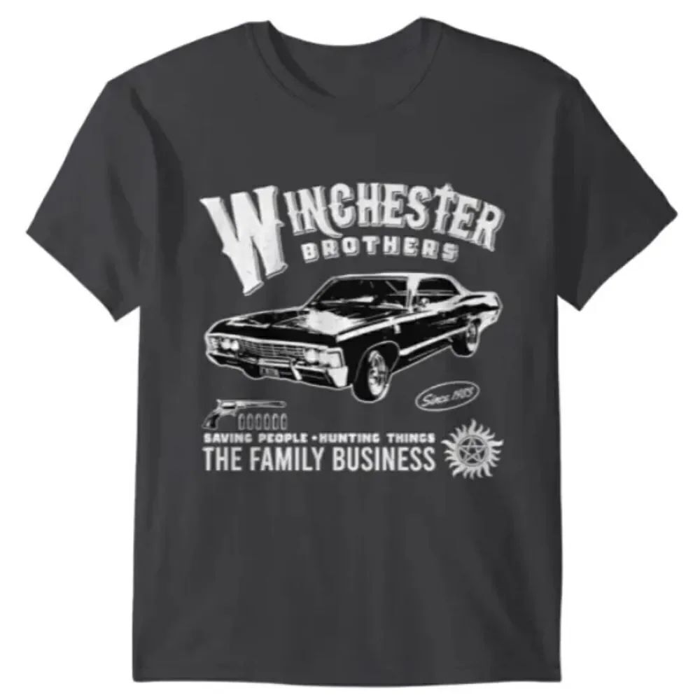Supernatural tv show XL Youth short sleeve charcoal gray car shirt